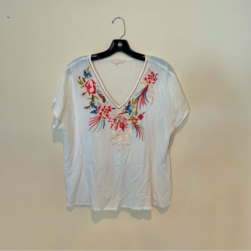 SOLITAIRE 🌸 Sz. L floral boho blouse